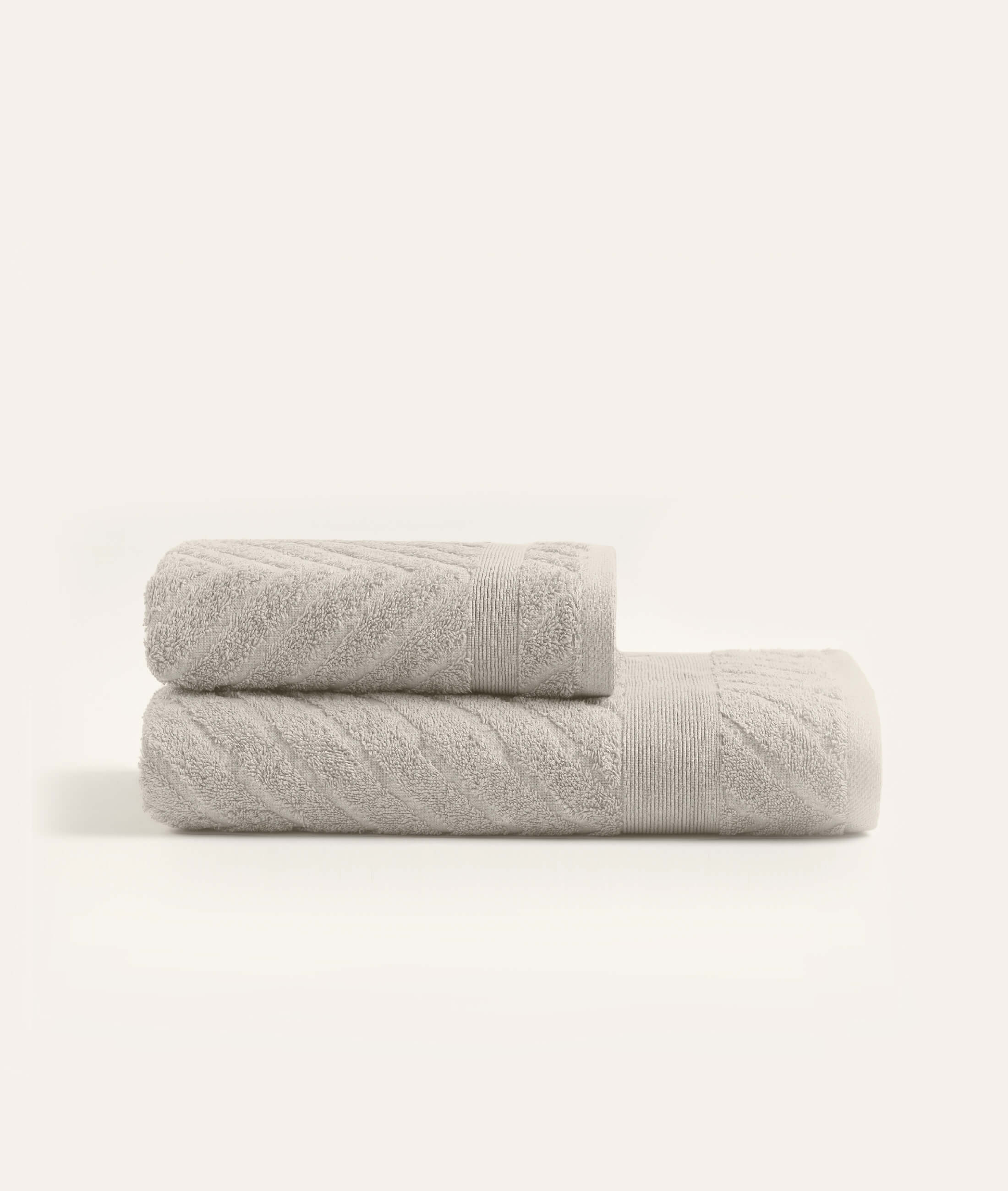 Lycian Jacquard Border Mink 2-Piece Towel Set Herringbone 1027A