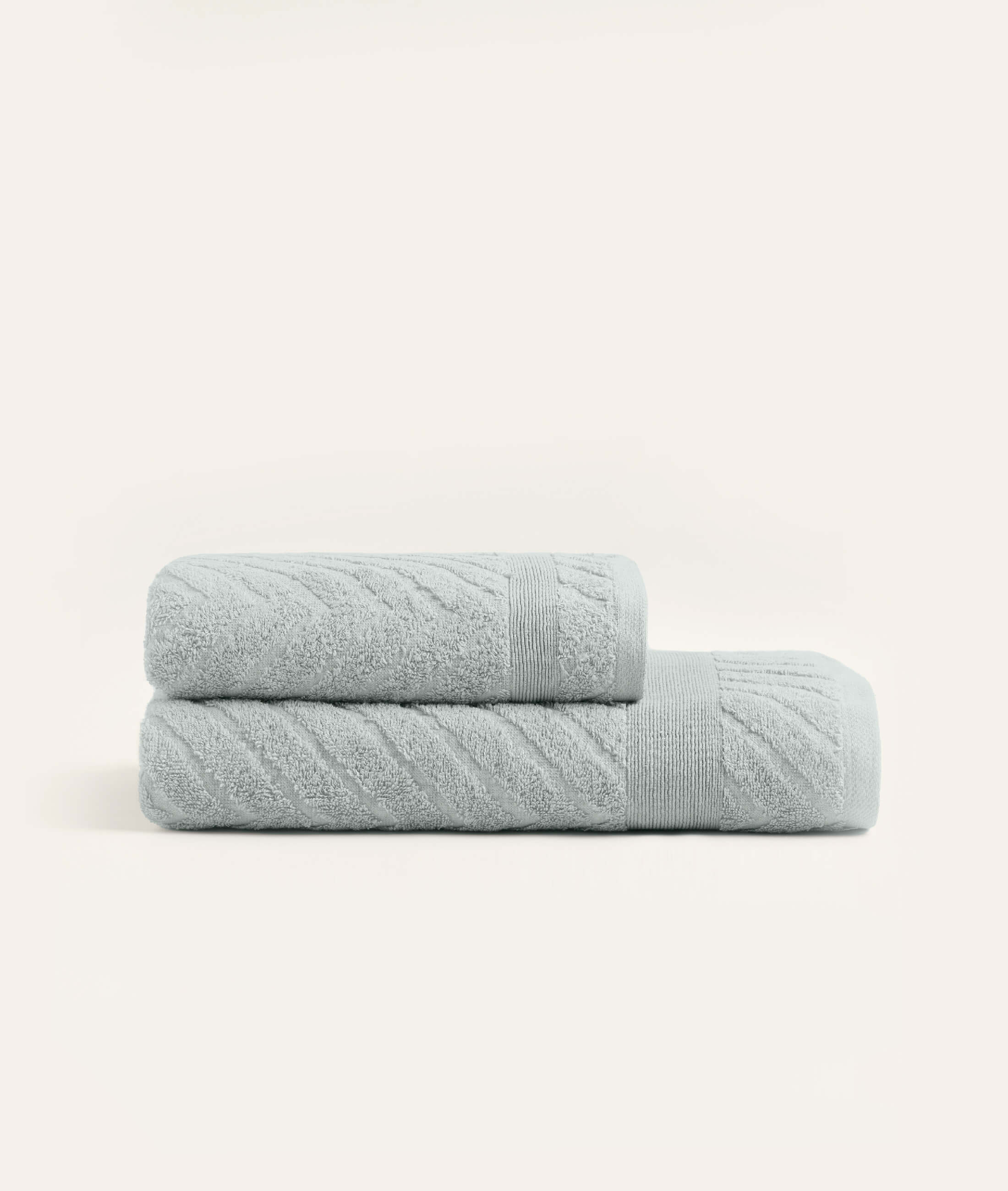 Lycian Jacquard Border Gray Set of 2 Towels Herringbone 1028A