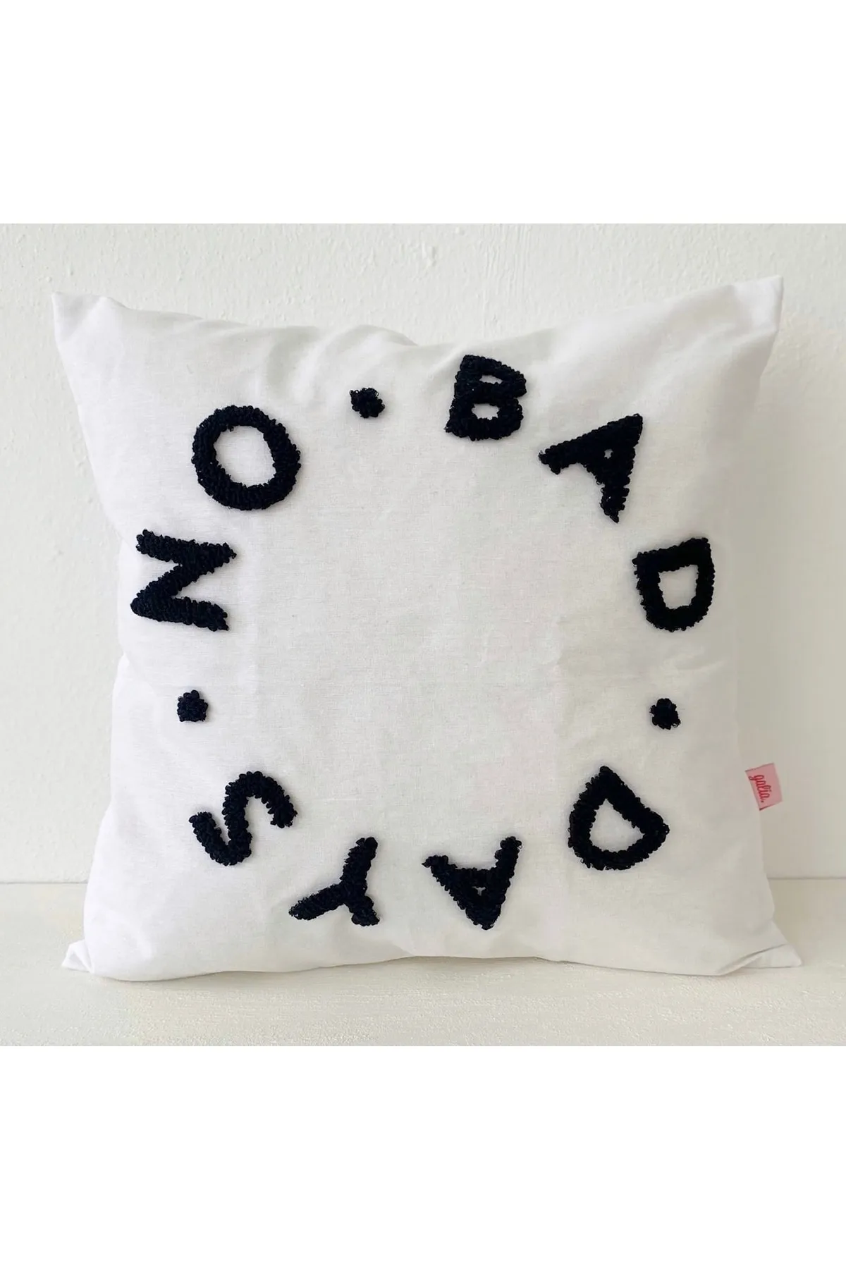 No Bad Days Washed Linen Punch Cushion Pillow Cover