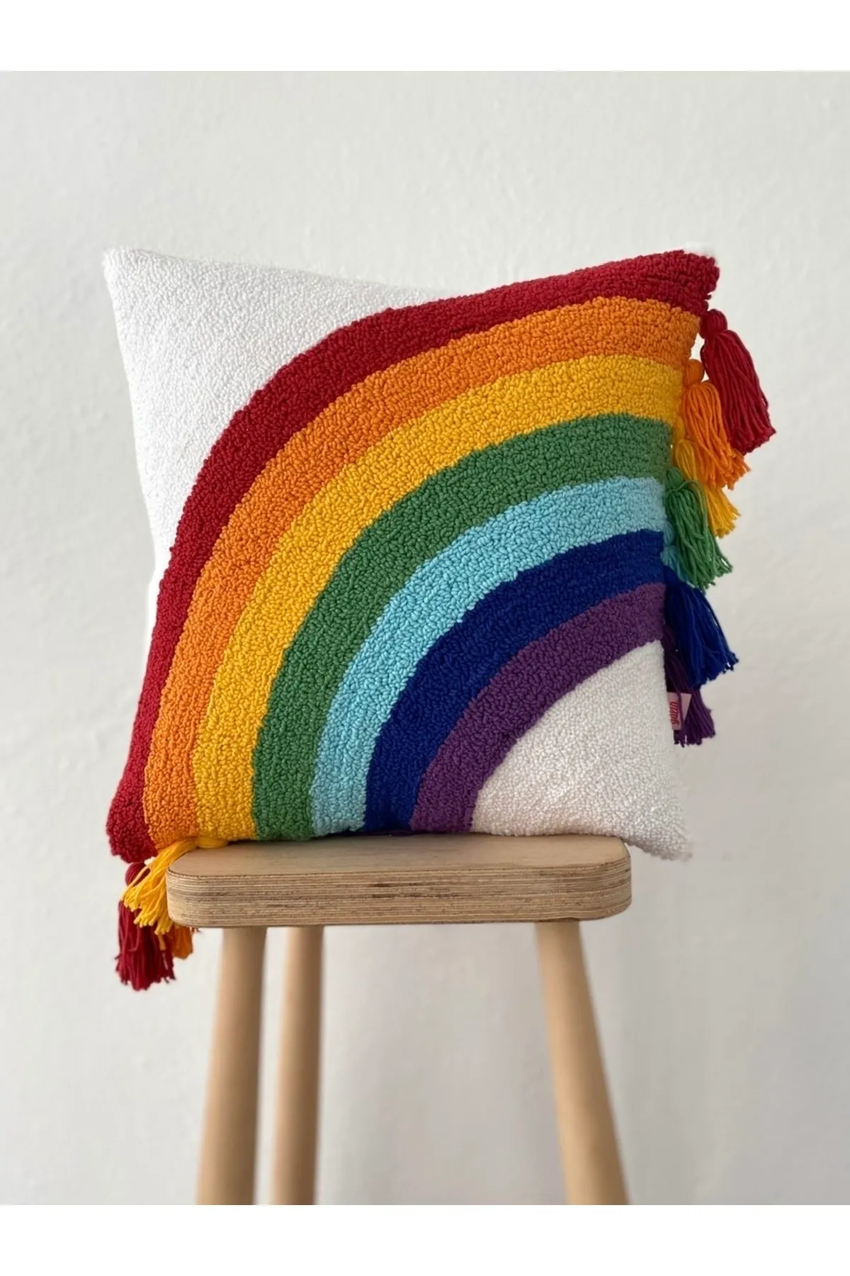 Special Design Punch Rainbow Throw Pillow Cover