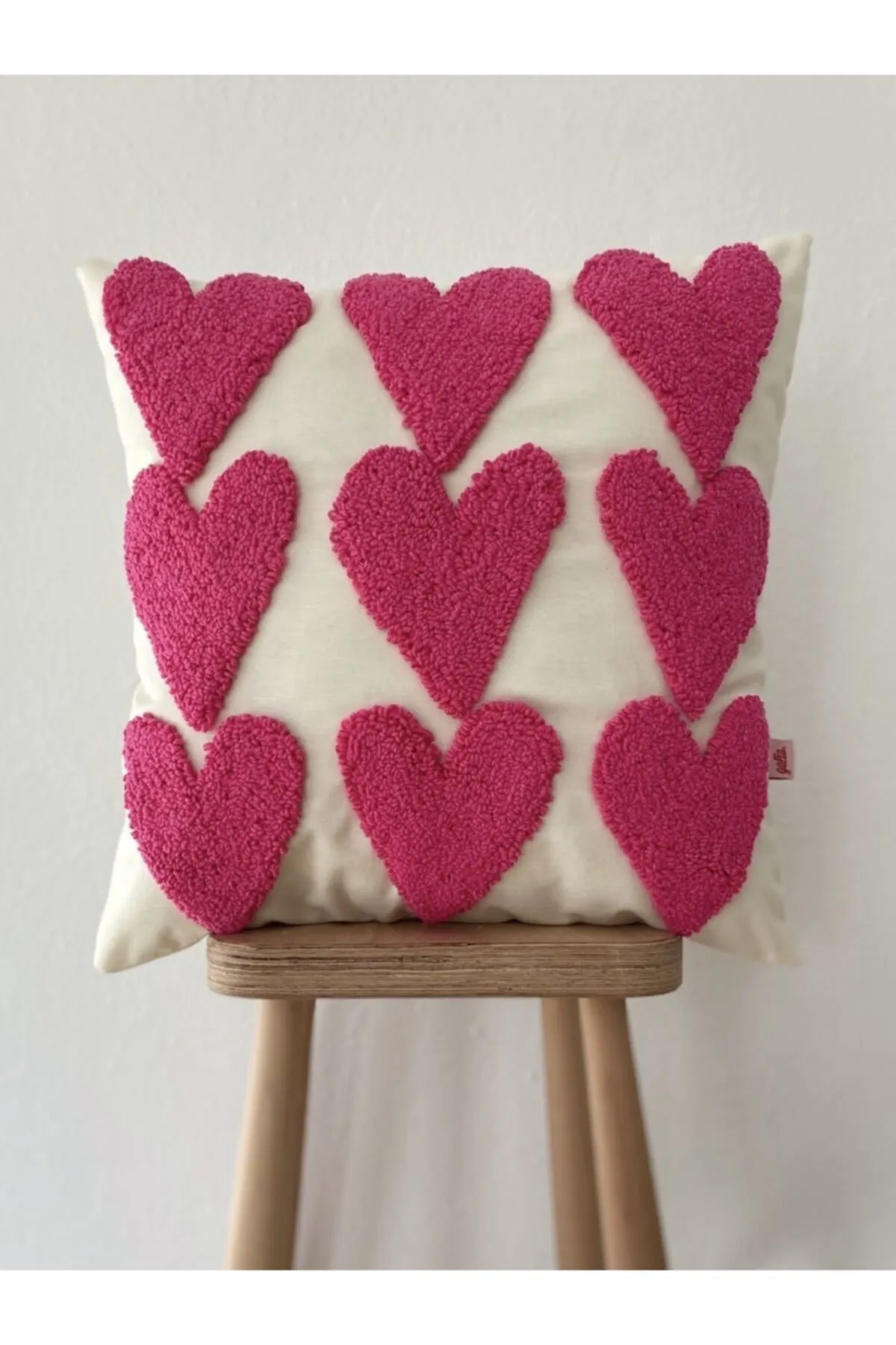 Heart Punch Pink Heart Pillow Cushion Cover