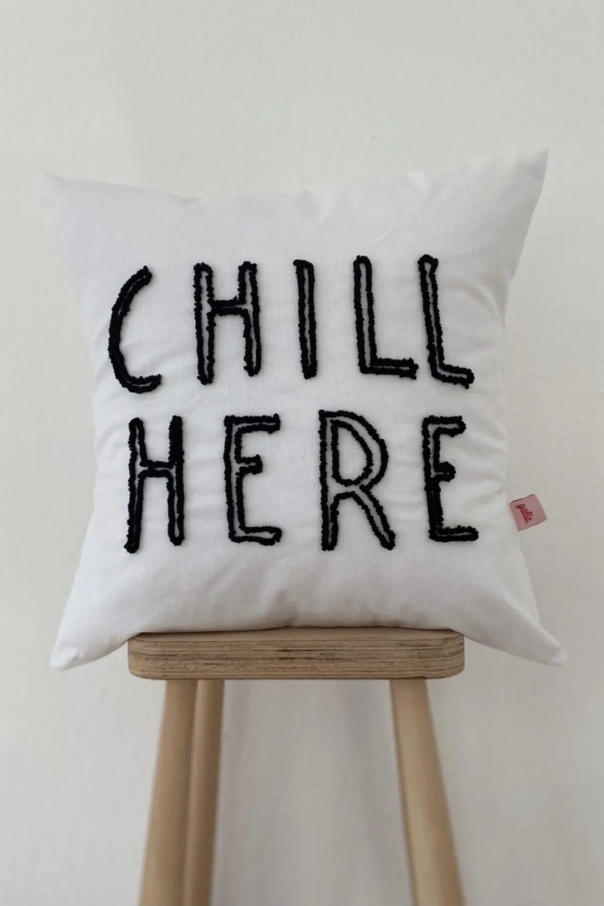 Chill Here Motto Punch Throw Pillow Cover