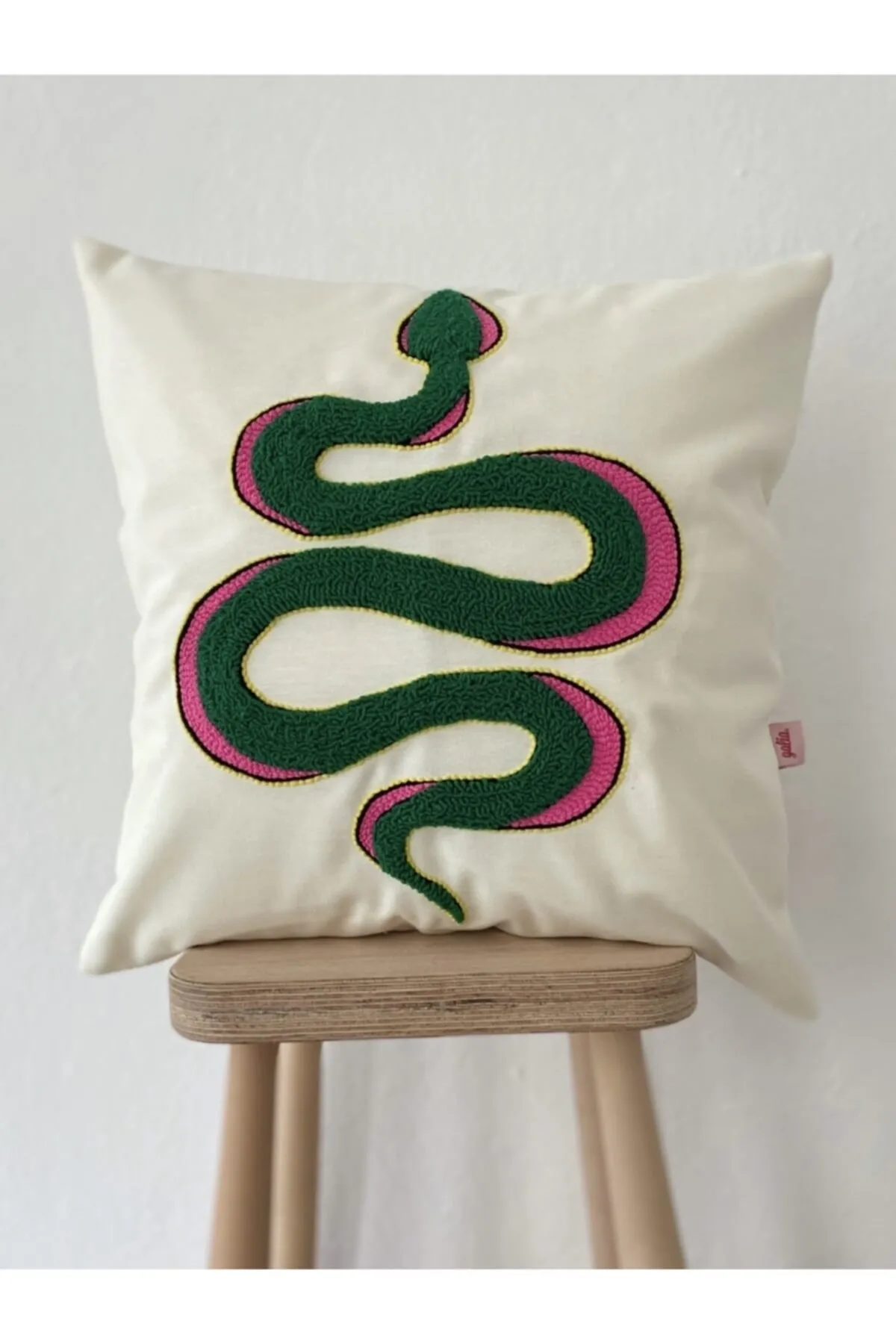 Snake Figured Punch Cushion Pillow Cover