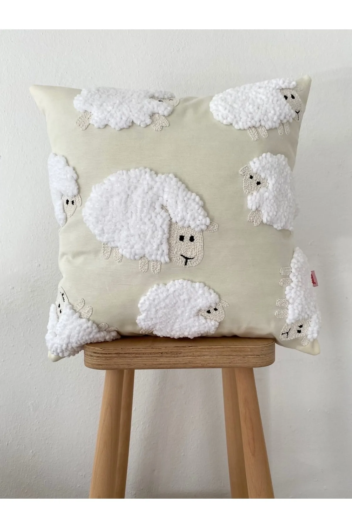 Galia Kids Lamb Sheep Hairy Velvet Punch Pillow Cushion Cover