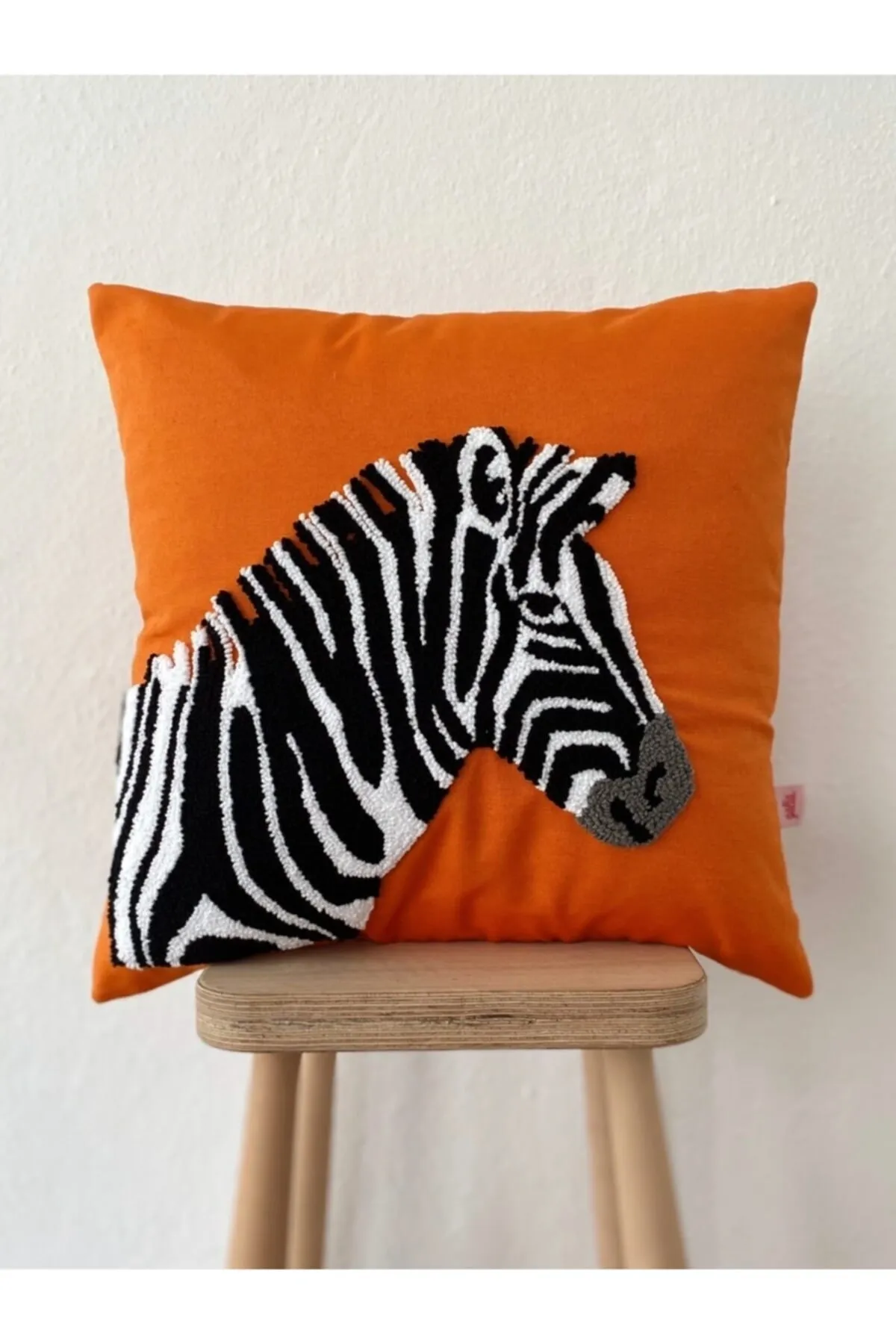 Orange Zebra Figured Punch Cushion Pillow Cover