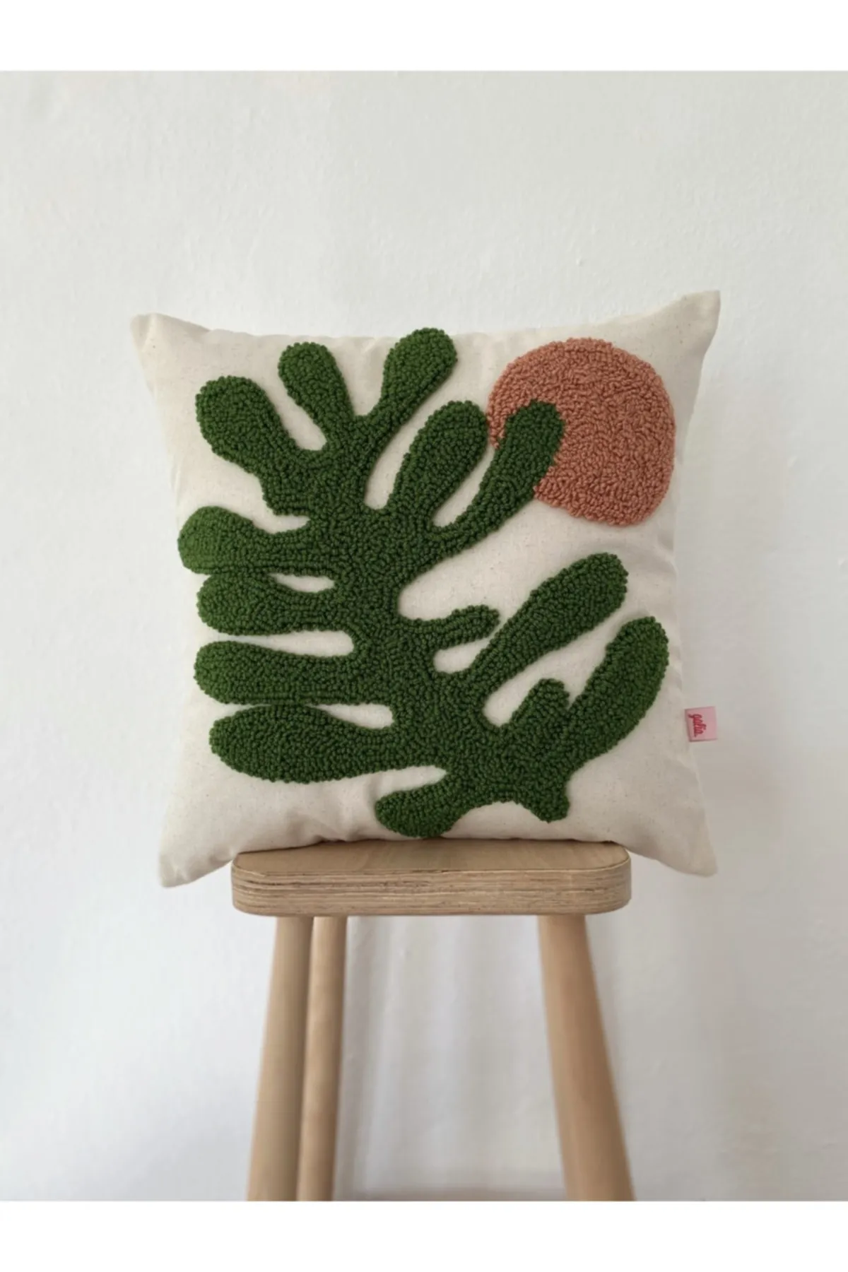 Nature Themed Washed Linen Punch Cushion Pillow Cover