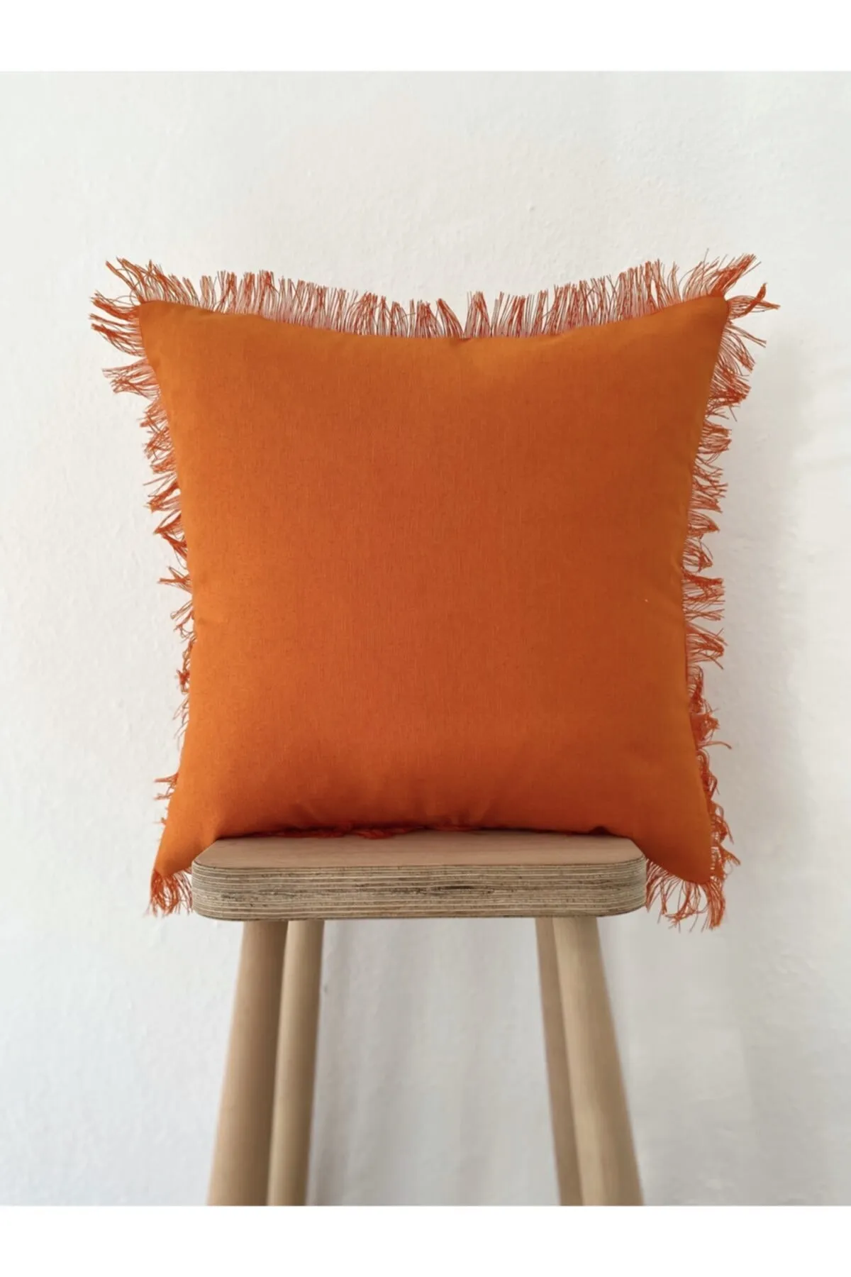 Orange Tasseled Cushion Pillow Cover