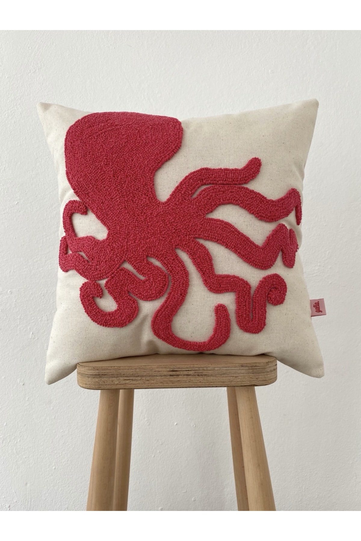 Marine Series Octopus Washed Linen Punch Cushion Cover