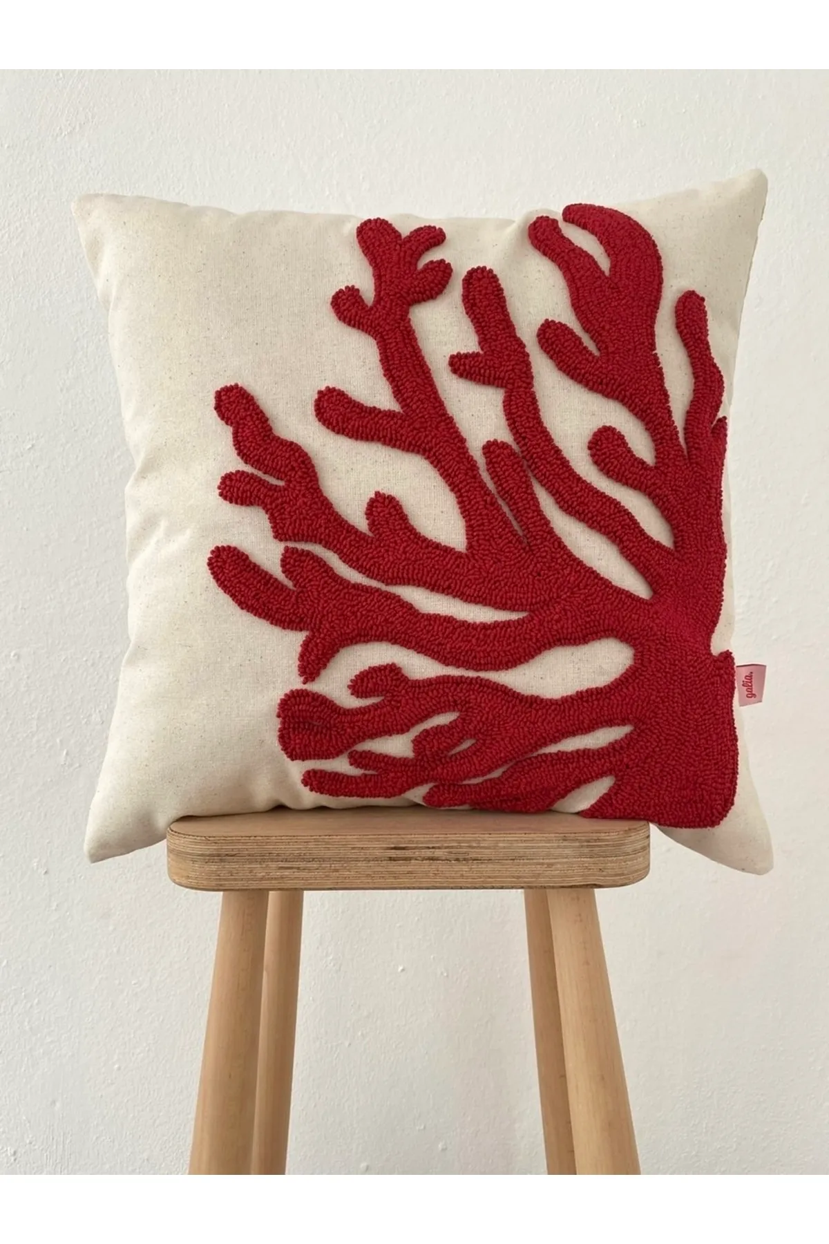 Marine Series Coral Washed Linen Punch Cushion Cover