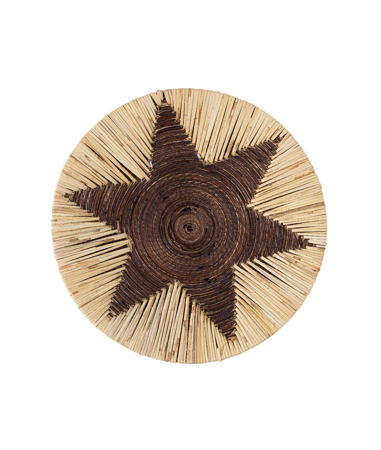 Meander Natural Bamboo Afrikan Handmade Star Wall Plate Decor 30cm