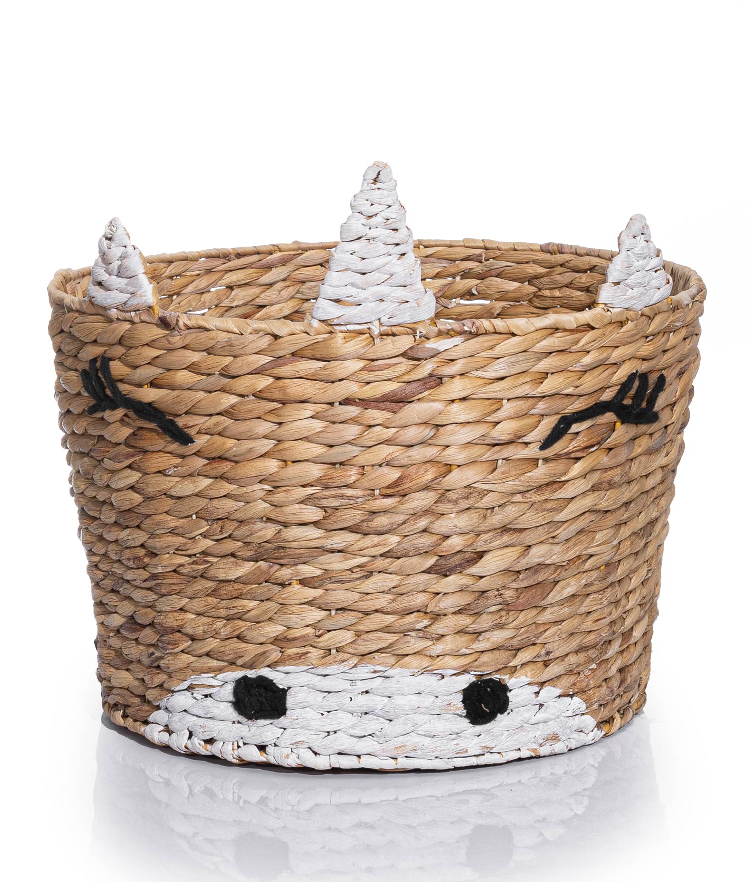 Meander Hand Knitted Water Hyacinth Decorative Multi-Purpose Unicorn Basket 40x40cm