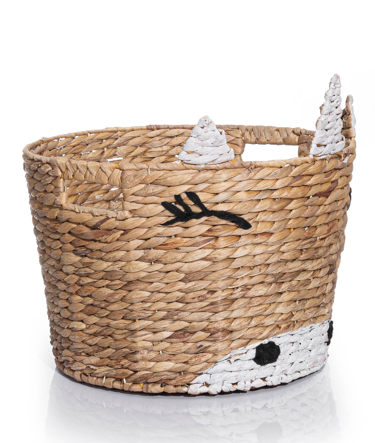 Meander Hand Knitted Water Hyacinth Decorative Multi-Purpose Unicorn Basket 40x40cm