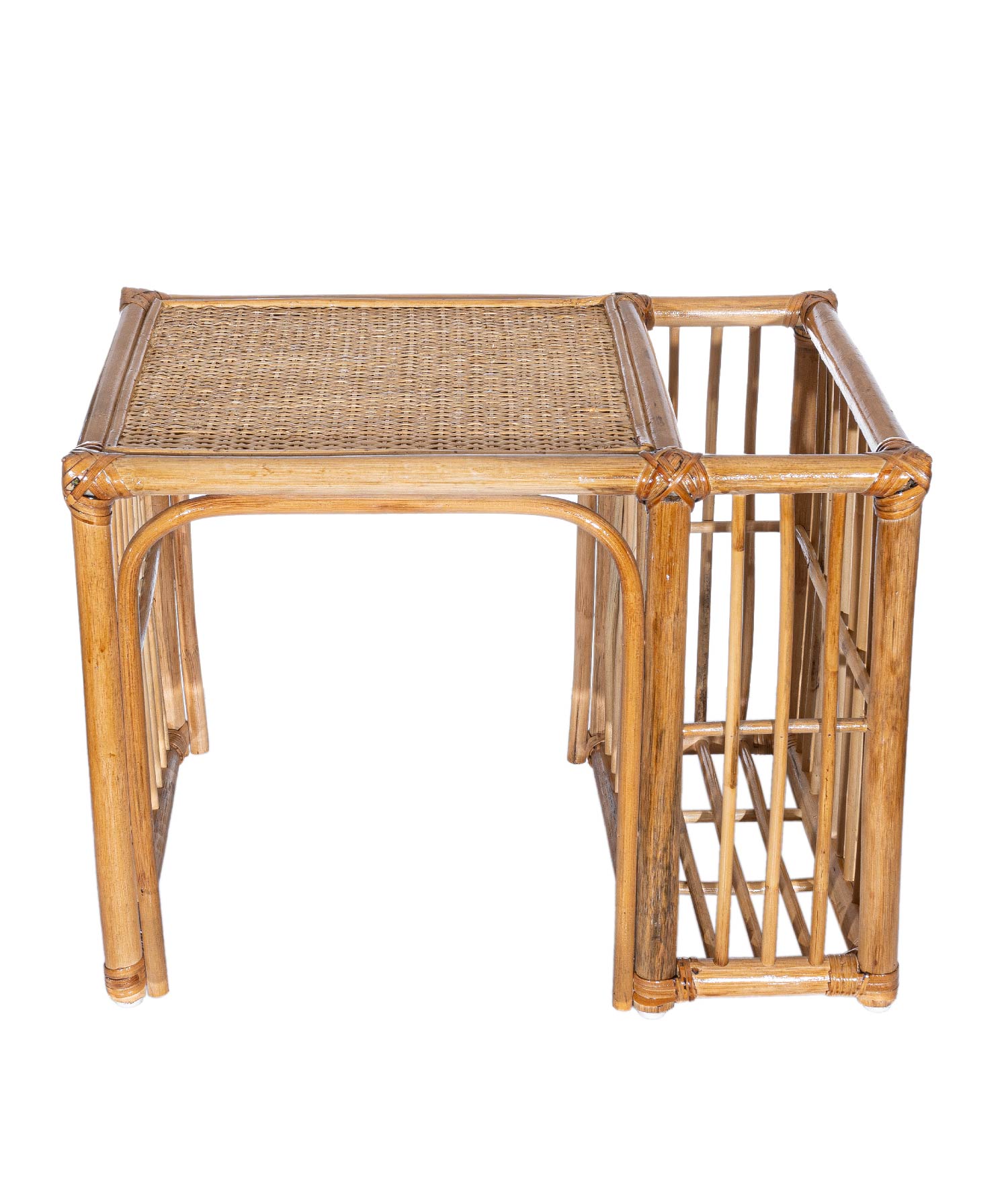 Meander Handmade Decorative Rattan Coffee Table Magazine Holder 55x41x41