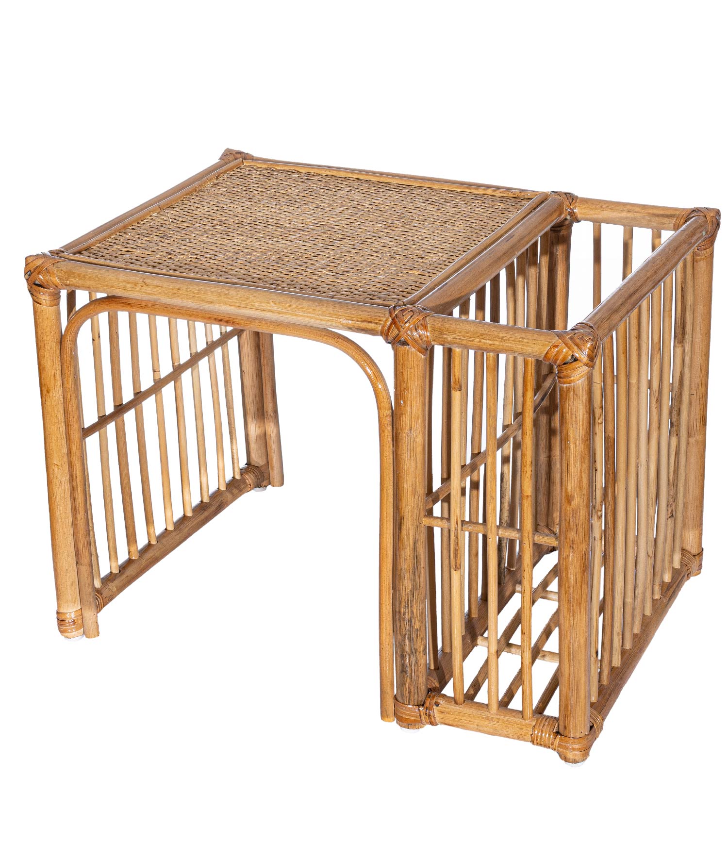 Meander Handmade Decorative Rattan Coffee Table Magazine Holder 55x41x41