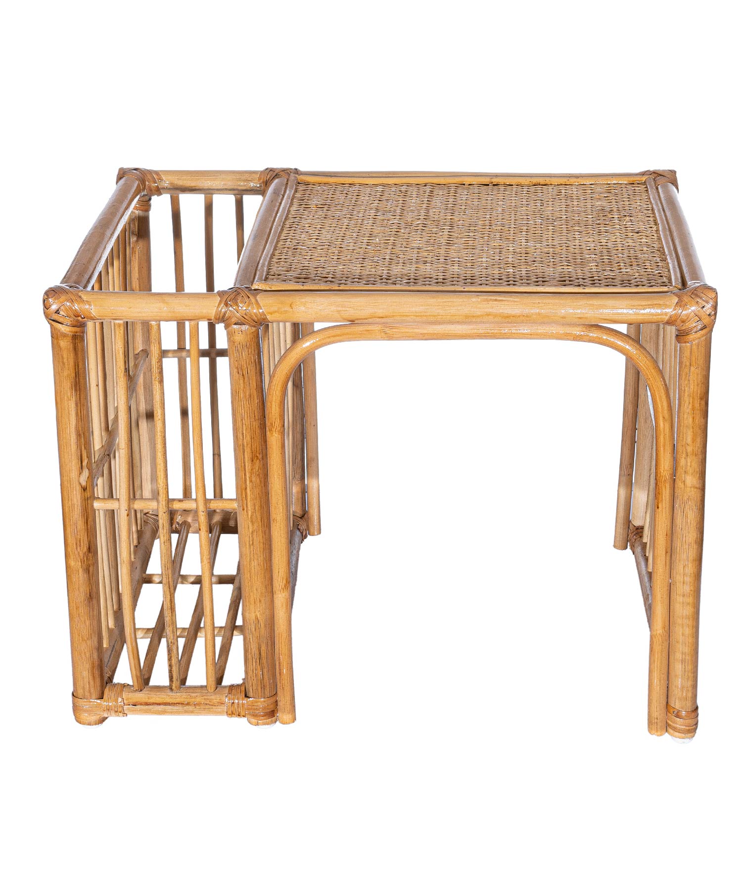 Meander Handmade Decorative Rattan Coffee Table Magazine Holder 55x41x41