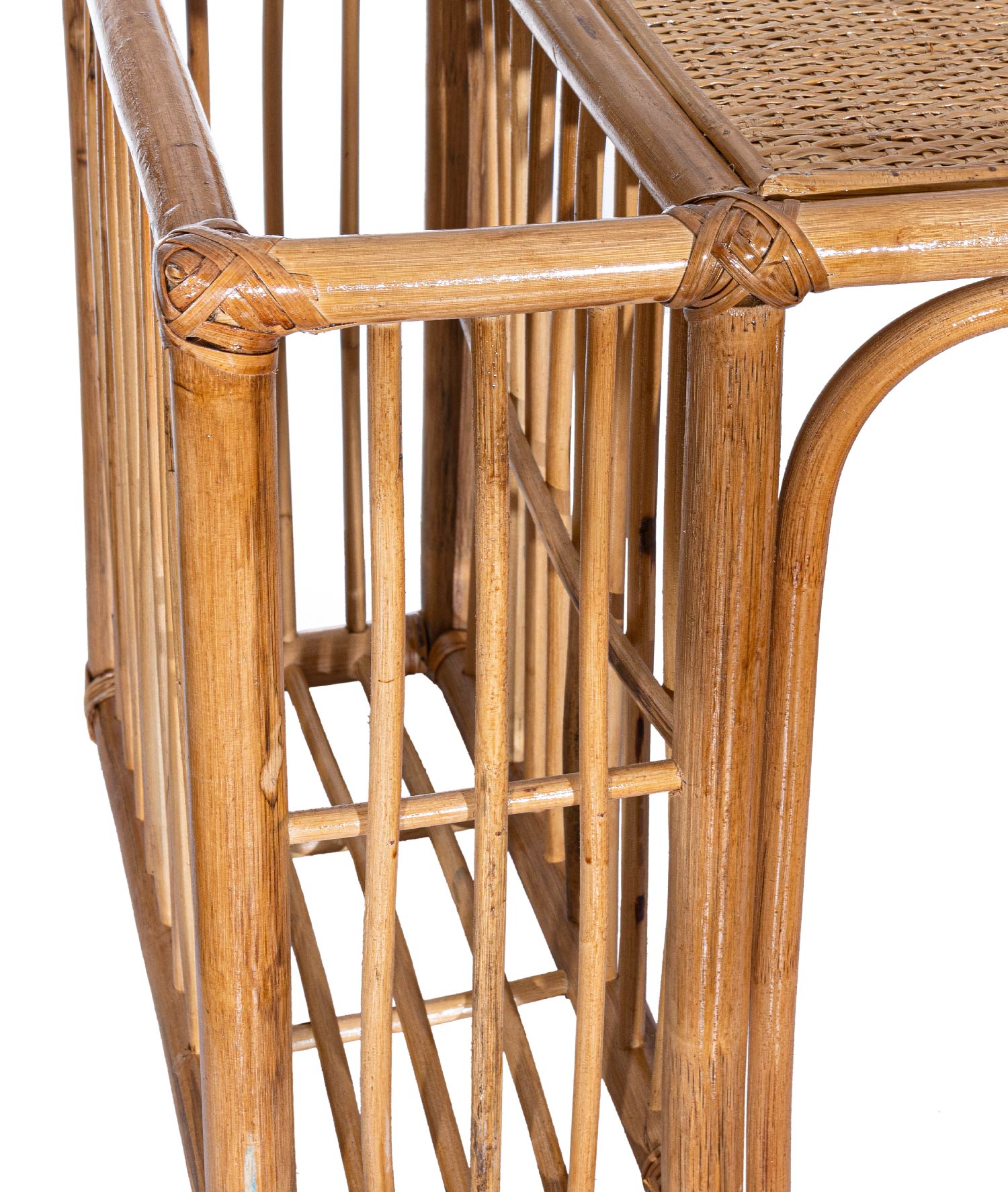 Meander Handmade Decorative Rattan Coffee Table Magazine Holder 55x41x41