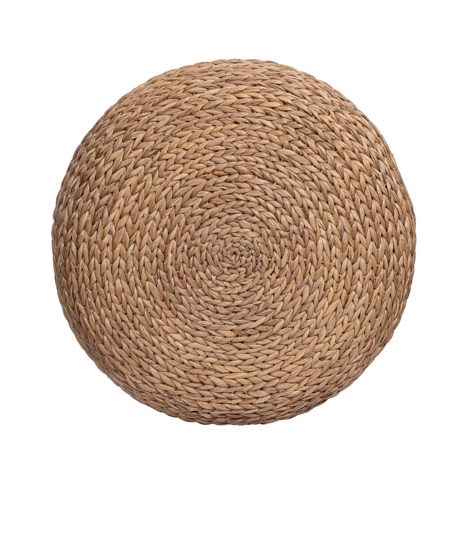 Meander Water Hyacinth Jute Straw Hand Knitted Pouf Cushion 50x15cm