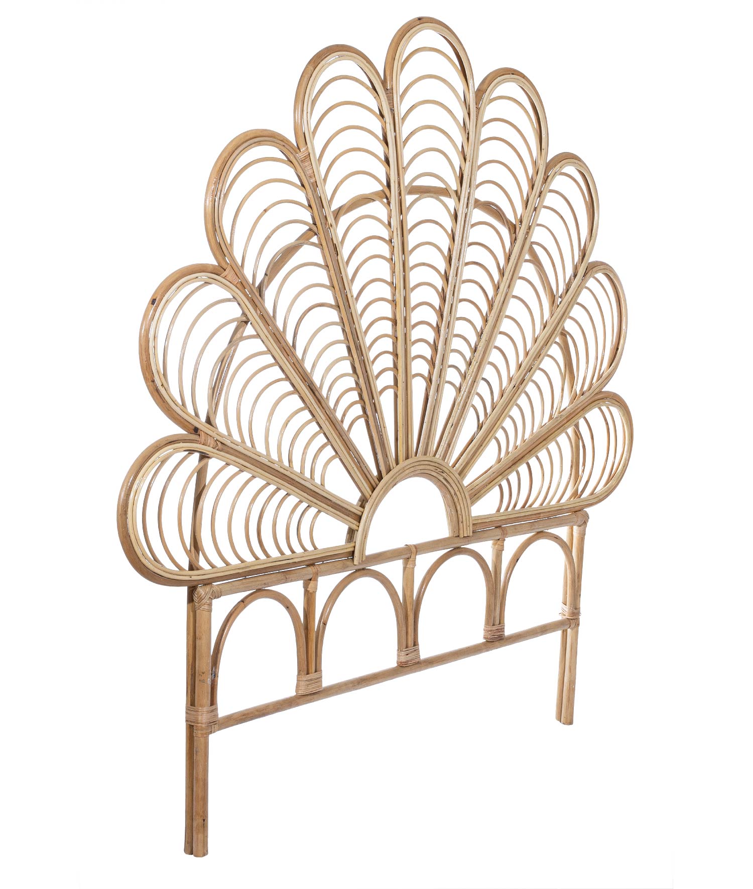 Meander Handmade Natural Knitted Rattan Double Bed Headboard 170x160cm