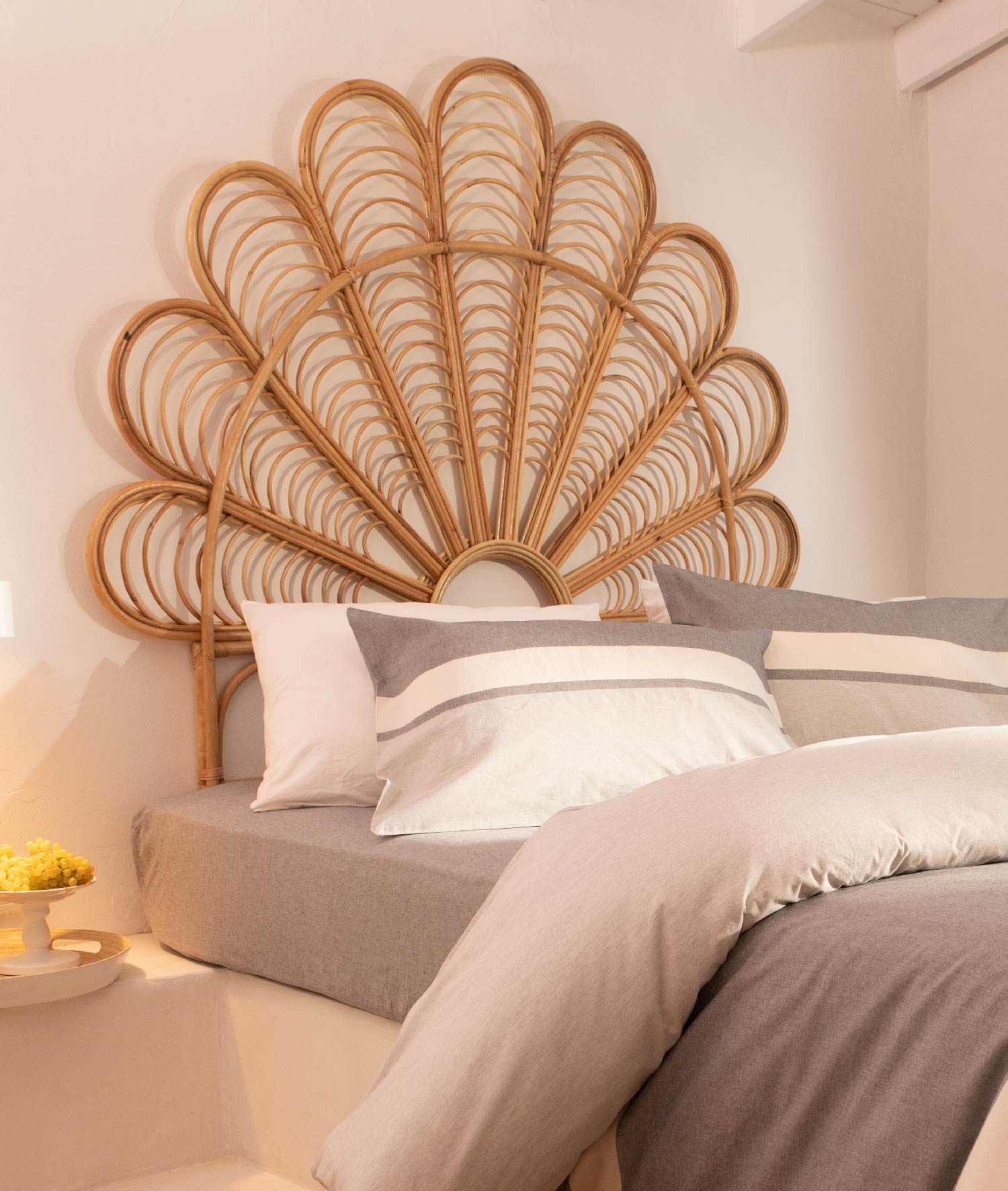 Meander Handmade Natural Knitted Rattan Double Bed Headboard 170x160cm