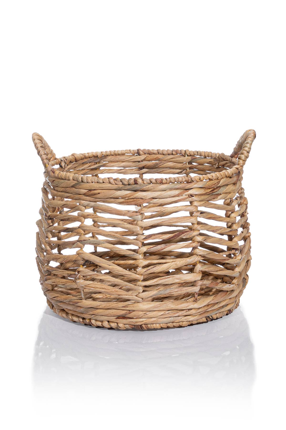Meander Natural Handmade Rattan Knitted Water Hyacinth Basket 30x31cm
