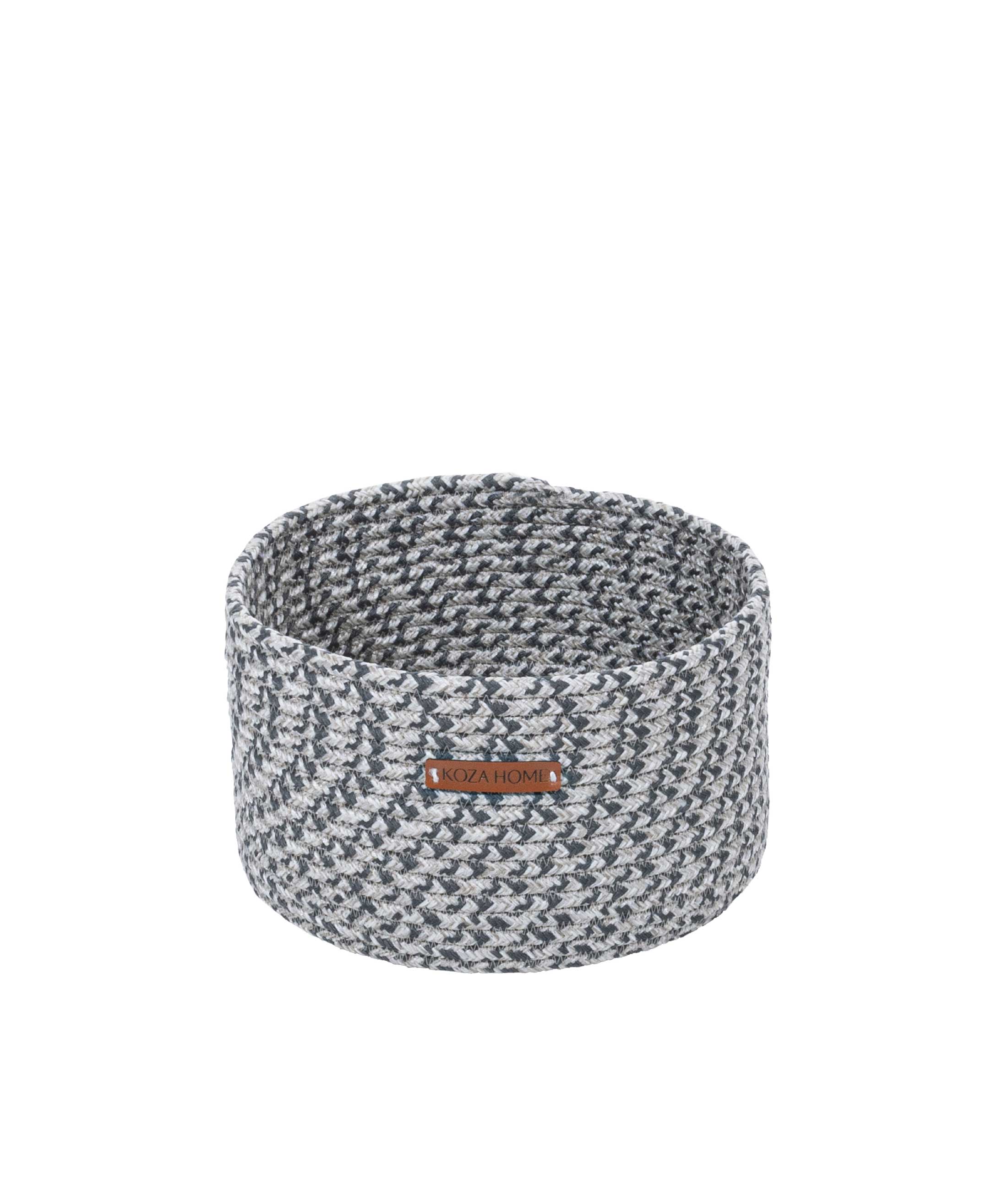 Cesta Handmade Cotton Gray Anthracite Wicker Decorative Basket 25cm