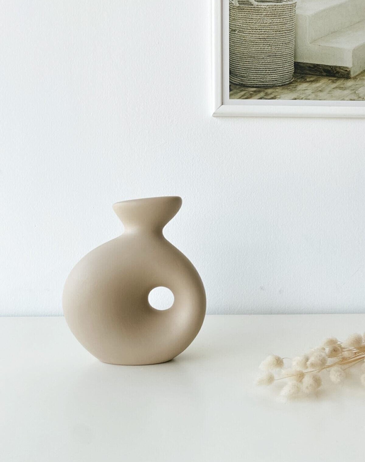 Delta Ceramic Vase Beige
