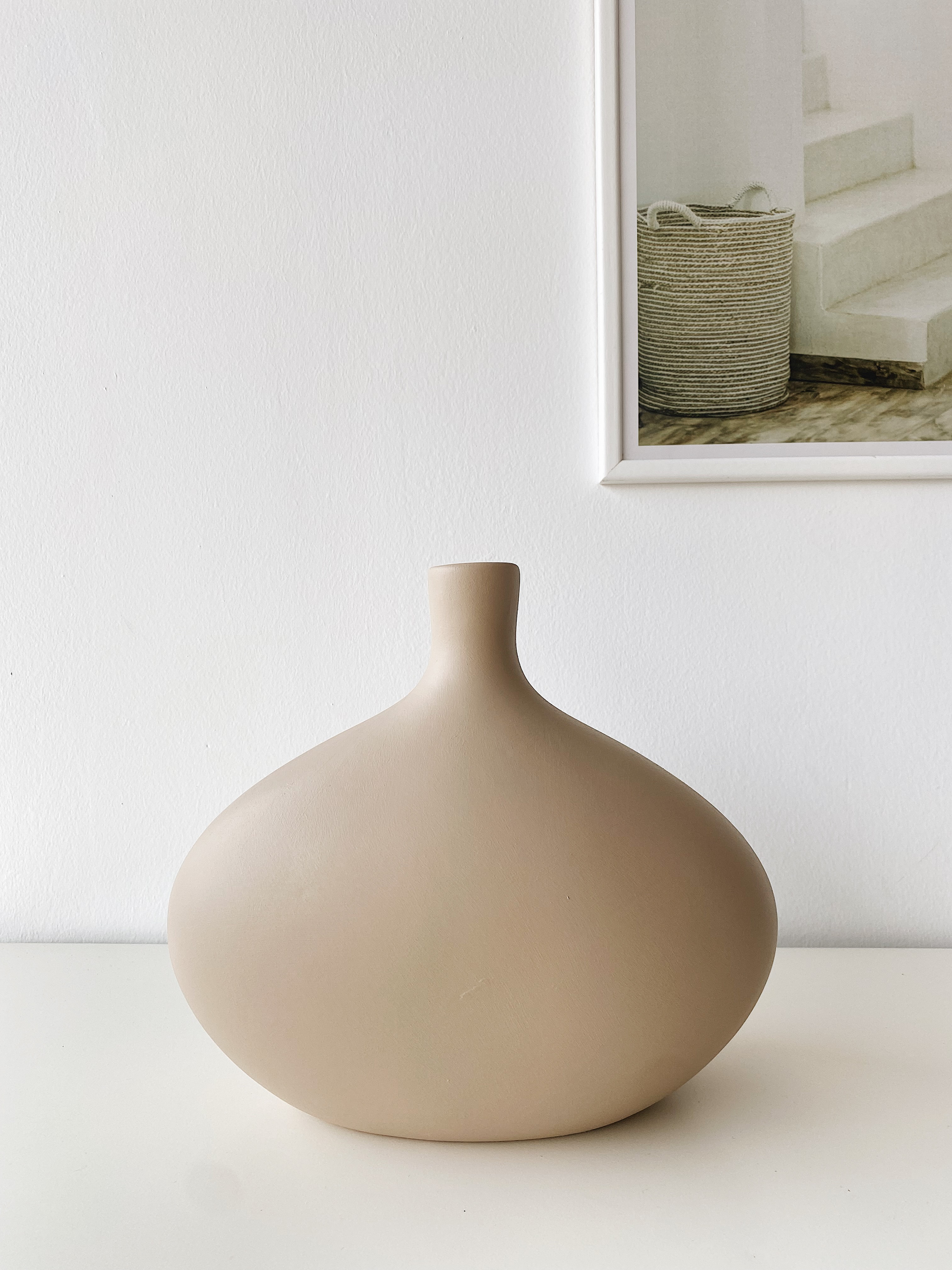 Platy Ceramic Vase Large Beige