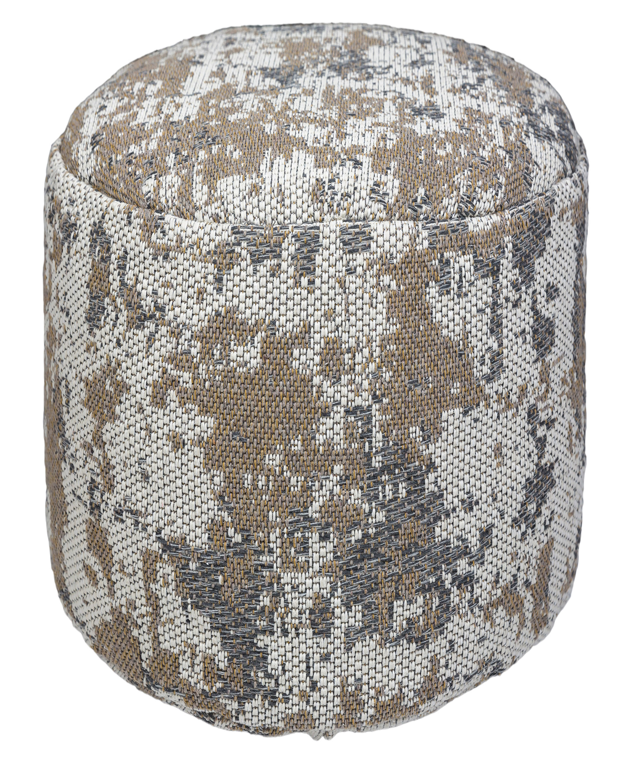 Casa Cotton Mustard Mink Cylinder Pouf B2694A 60 x 40